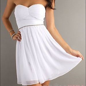 PromGirl Short Strapless Sweetheart White Dress